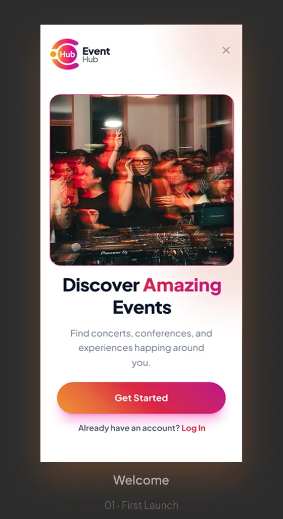 Event Hub welcome screen